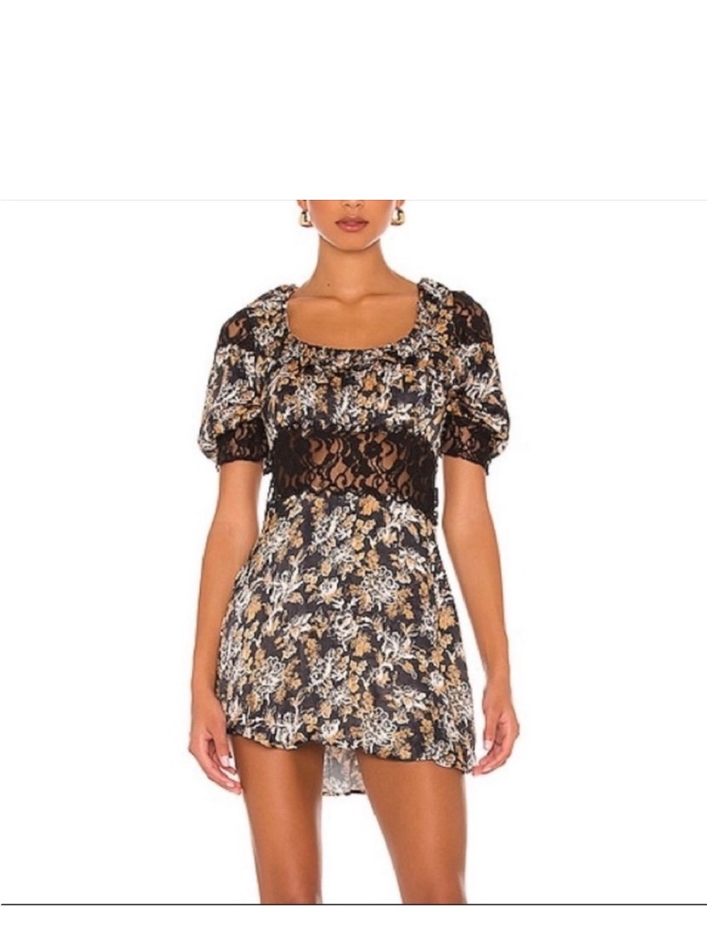 Free People Lucie Black Floral Lace Dress